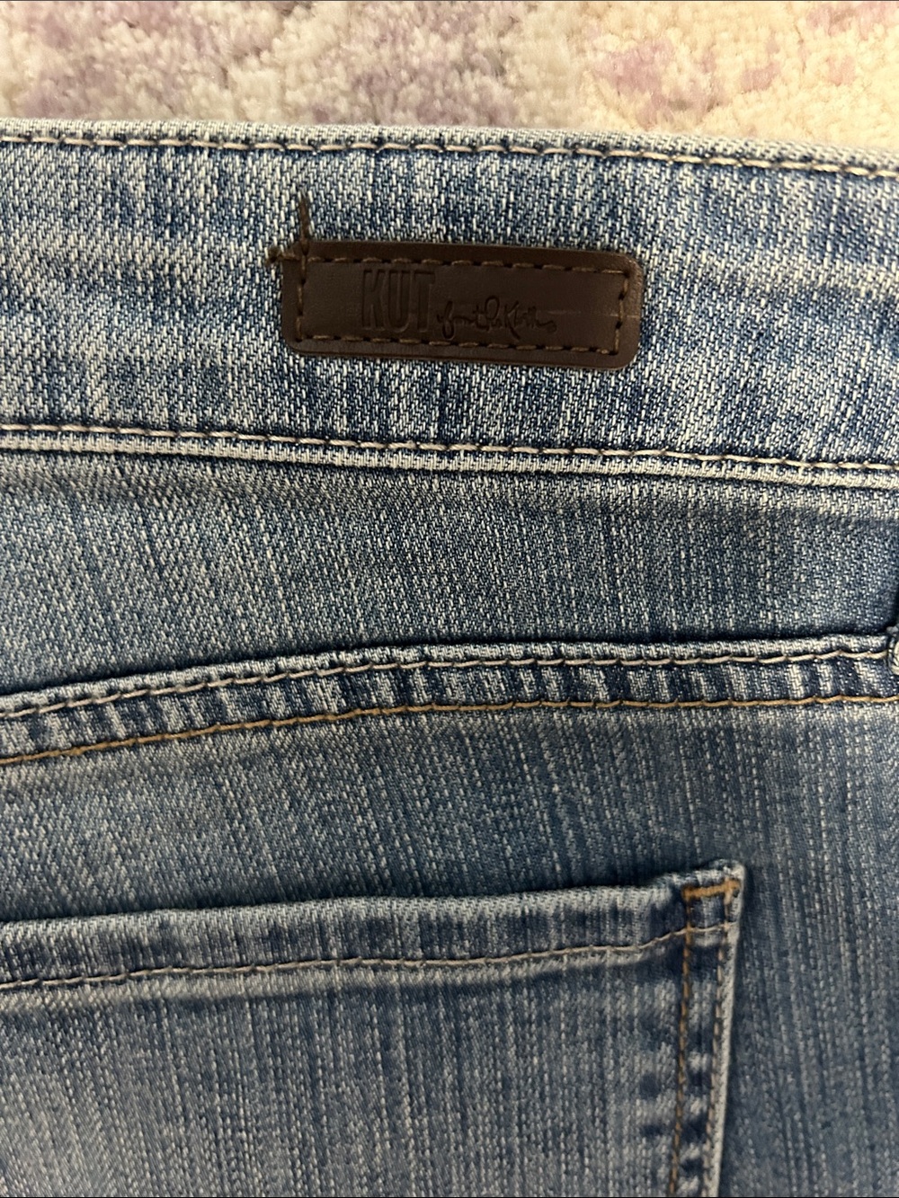 KUT FROM THE KLOTH Classic Blue Distressed Denim Shorts - Women 12 - Picture 11 of 11